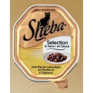 Sheba Selection Kip en Lam in Saus Per 18
