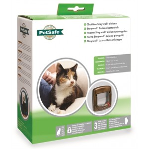 Afbeelding Staywell Manual Deluxe 4 Way Locking Kattenluik Bruin (320) door Brekz.nl