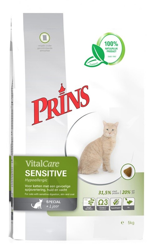 Afbeelding Prins VitalCare Sensitive Hypoallergenic kattenvoer 1.5 kg door Brekz.nl