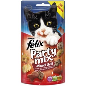 Afbeelding Felix Party Mix Mixed Grill kattensnoep 60 gram door Brekz.nl