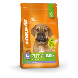 Afbeelding Fokker Puppy/Junior L Gevogelte&Rijst - Hondenvoer - 4.5 kg (30-80kg) door Brekz.nl