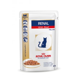 Royal Canin Renal Beef zakjes kattenvoer 4 x 12 zakjes