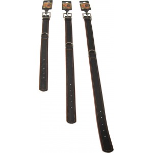 Soft Leren Halsband Zwart Cognac (9601730 31 32) 60 cm