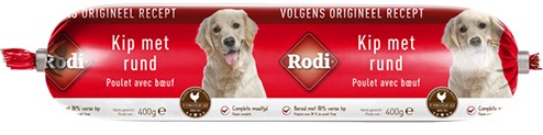 Rodi Worst kip met rund voor de hond