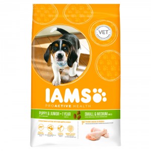 Afbeelding Iams Puppy & Junior Small/Medium hondenvoer 12 kg door Brekz.nl