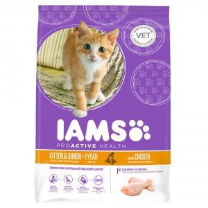 Afbeelding Iams Kitten & Junior Kip kattenvoer 10 kg door Brekz.nl