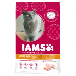 Iams Mature Senior kattenvoer Kip 2.55 kg OP is OP