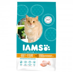 Afbeelding Iams Adult Sterilised/Overweight Kip kattenvoer 10 kg door Brekz.nl