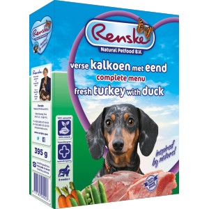 Renske Vers Kalkoen en Eend hondenvoer 2 trays (20 x 395 gram)