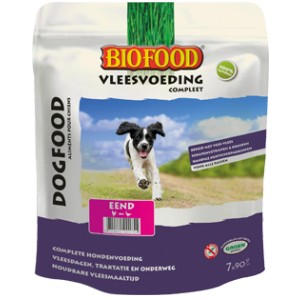 Biofood Vleesvoeding Eend hondenvoer per verpakking