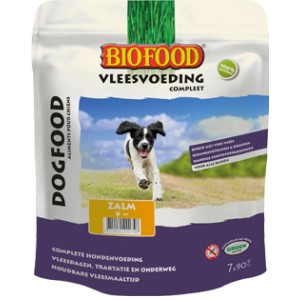 Biofood Vleesvoeding Zalm hondenvoer Per 4 verpakkingen