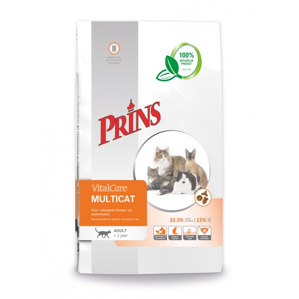 Prins Vitalcare Multicat kattenvoer 10 kg