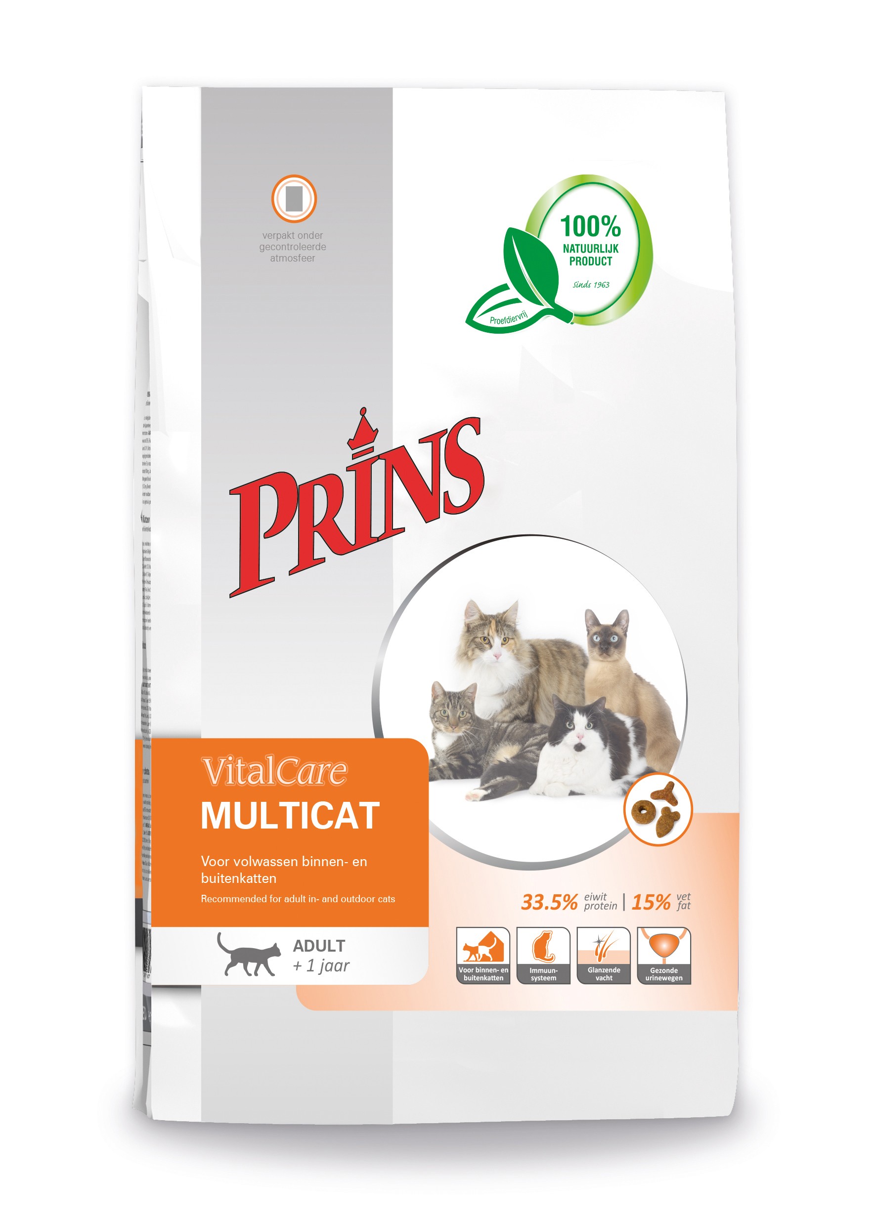 Afbeelding Prins Vitalcare Multicat kattenvoer 1.5 kg door Brekz.nl