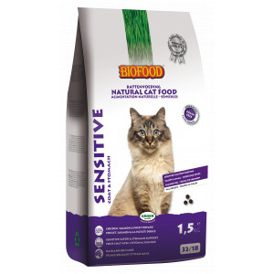 Afbeelding Biofood Sensitive Coat & Stomach kattenvoer 1.5 kg door Brekz.nl