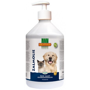 Afbeelding Biofood Zalmolie voor hond en kat 500 ml door Brekz.nl