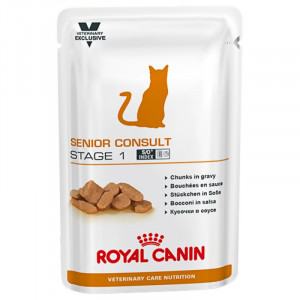Afbeelding Royal Canin VCN Senior Consult Stage 1 zakjes kattenvoer 12 zakjes door Brekz.nl