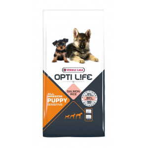 Afbeelding Opti Life Puppy Sensitive All Breeds hondenvoer 12.5 kg door Brekz.nl