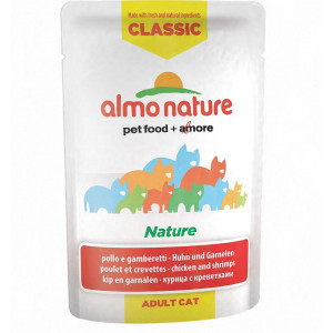 Afbeelding Almo Nature Classic Nature Kip & Garnalen 55 gr Per 24 door Brekz.nl