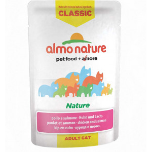 Afbeelding Almo Nature Classic Nature Kip & Zalm 55 gr Per 24 door Brekz.nl