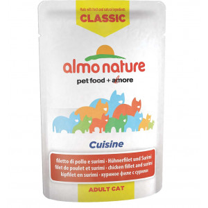 Afbeelding Almo Nature Classic Kipfilet & Surimi 55 gr Per 24 door Brekz.nl