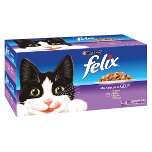 Felix Mix Selectie in Gelei (44 stuks) kattenvoer 2 Dozen (2 x 44 stuks)