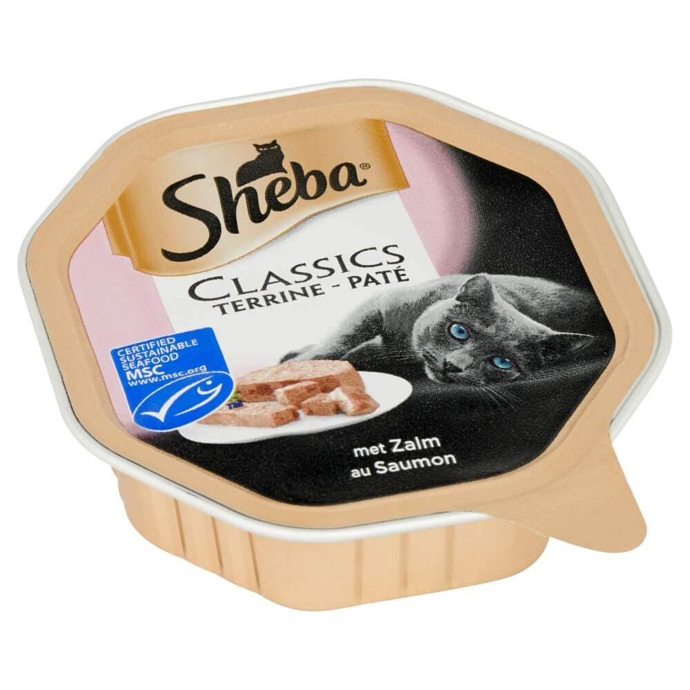 Sheba Classics paté met zalm natvoer kat (kuipjes 85 g)