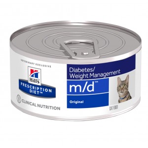 Afbeelding Hill's Prescription Diet M/D 156 gr blik kattenvoer 1 tray (24 blikken) door Brekz.nl