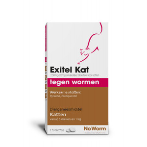 Afbeelding Exitel kat tegen wormen 2 Tabletten door Brekz.nl