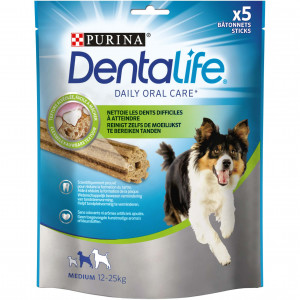 Purina DentaLife Daily Oral Care Medium hondensnack (5 kauwsticks) 3 x 5 sticks afbeelding