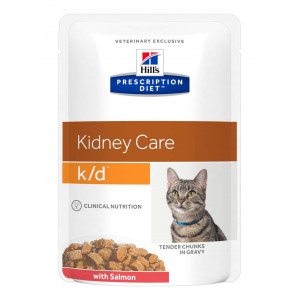 Afbeelding Hill's Prescription Diet Kat K/D Pouch Zalm 85 gr kattenvoer 12 zakjes door Brekz.nl