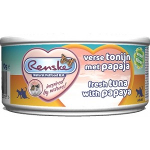 Afbeelding Renske Kat Vers Paté - Adult - Verse Tonijn met Papaja - 24 x 70 gram door Brekz.nl