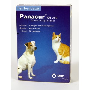 Panacur 250 Ontwormingsmiddel voor hond en kat 10 Tabletten