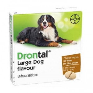 Afbeelding Drontal Large Dog Flavour ontwormingsmiddel 2 Tabletten door Brekz.nl