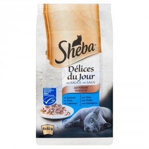 Afbeelding Sheba Délices du Jour Vis Selectie in Saus 50 gr per 6 door Brekz.nl