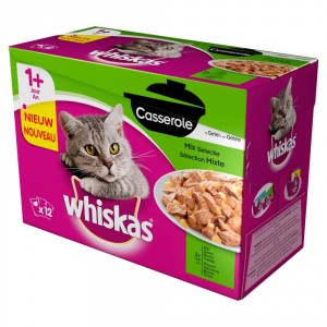 Afbeelding Whiskas Pouch 1+ Casserole Mix Selectie in Gelei 1 doosje door Brekz.nl