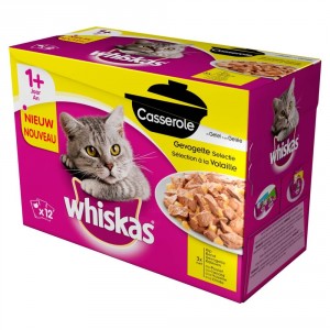 Afbeelding Whiskas Pouch 1+ Casserole Gevogelte Selectie in Gelei 1 doosje door Brekz.nl