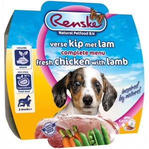 Afbeelding Renske Verse Kip met Lam Puppy 100 gram hondenvoer Per 8 door Brekz.nl