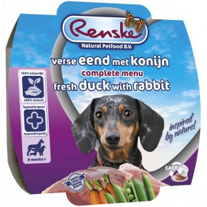 Afbeelding Renske Hond Vers Eend & Konijn 100 gram Per 8 door Brekz.nl