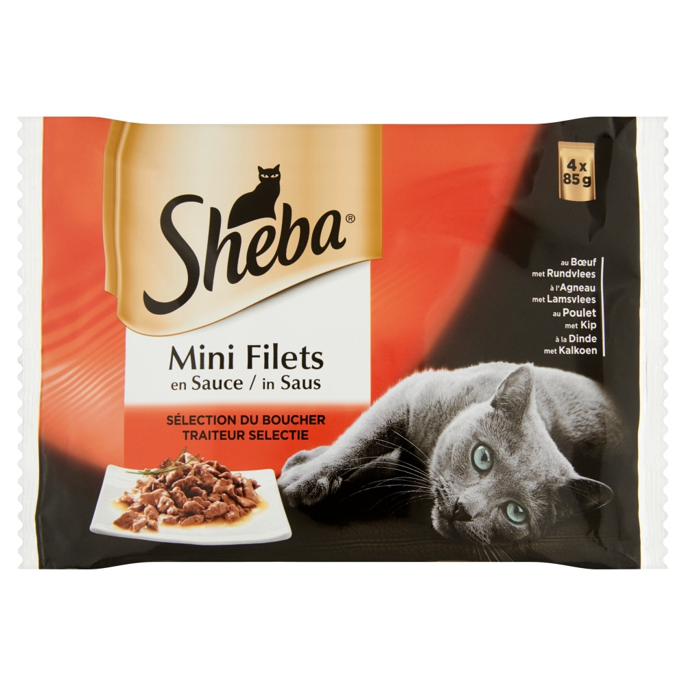 Sheba Mini Filets Traiteur Selectie in saus natvoer kat (zakjes 85 g)