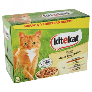 Afbeelding Kitekat Pouch Vlees in Gelei kattenvoer 12 zakjes door Brekz.nl