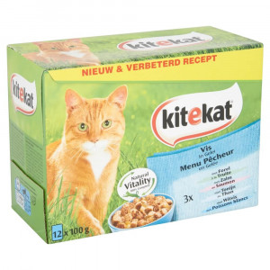 Afbeelding Kitekat Pouch Vis in Gelei kattenvoer 12 zakjes door Brekz.nl