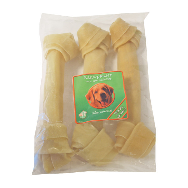 Buffelhuidbot Geknoopt voor honden (25 cm) Per 3