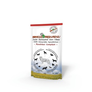 Afbeelding Farm Food Fresh Menu Rundvlees Compleet zakjes hond 125 gram per 16 door Brekz.nl