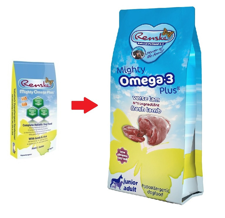 Renske Mighty Omega-3 Plus Junior Adult lam & rijst hondenvoer