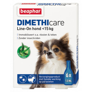 Afbeelding Beaphar Dimethicare Line-On (tot 15 kg) hond 6 pipetten door Brekz.nl