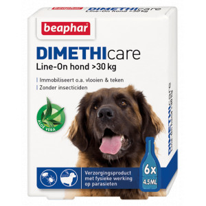 Afbeelding Beaphar Dimethicare Line-On (vanaf 30 kg) hond 6 pipetten door Brekz.nl