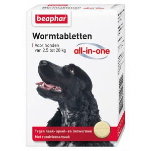 Beaphar Wormmiddel All-in-One (2,5 - 20 kg) hond 4 Tabletten