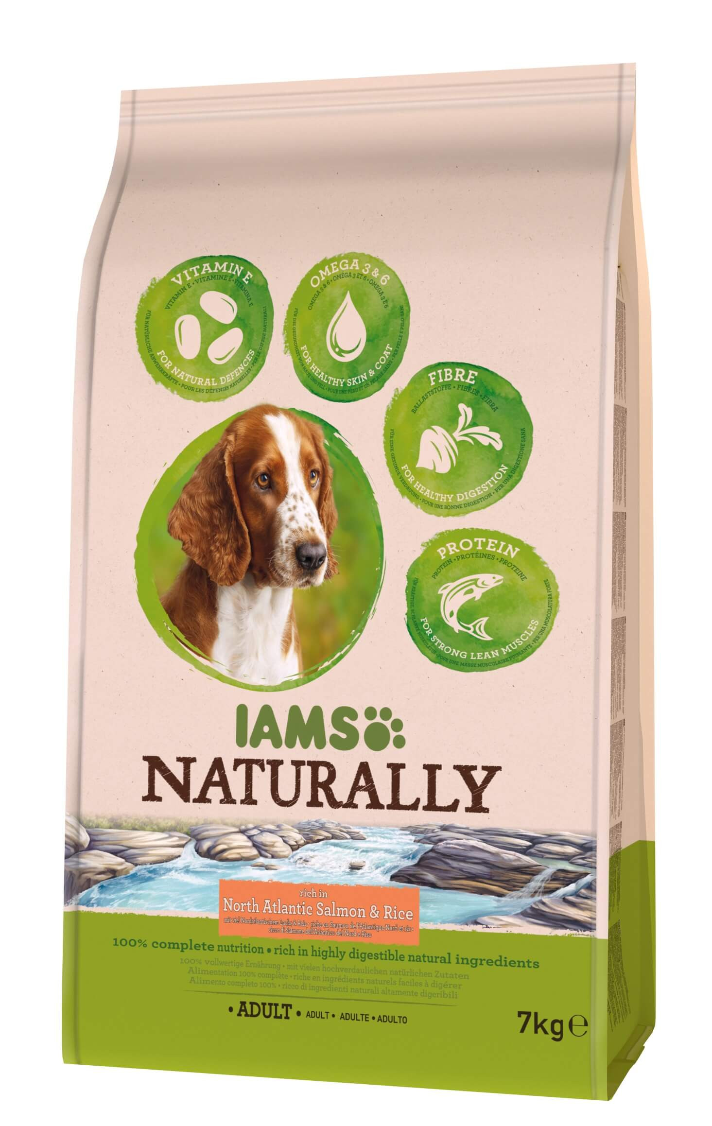 Iams Naturally Adult Zalm & Rijst hondenvoer