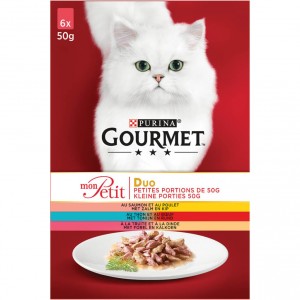 Gourmet Mon Petit vis & vlees (6x50g) kattenvoer
