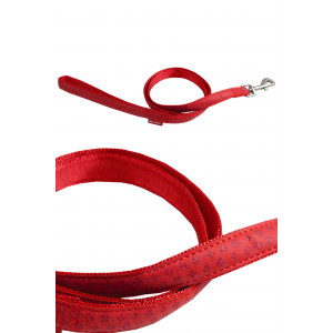 Macleather hondenriem 120 - rood 120 cm x 10 mm